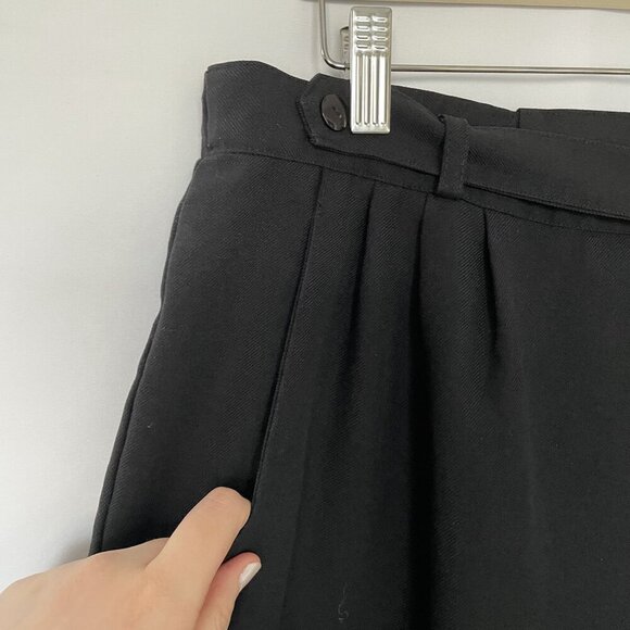 Christy Woman Black Pleated High-Waisted Trousers Size 16 wide leg style pants - Picture 2 of 6